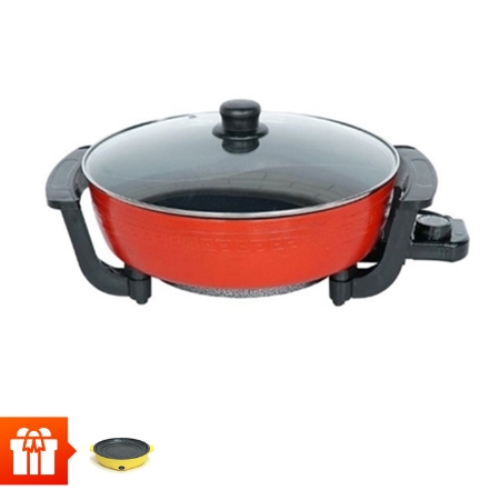MISHIO - Nồi lẩu điện 2 ngăn (5 lít) Mishio MK112 + Khay nướng bằng thép không gỉ 26cm