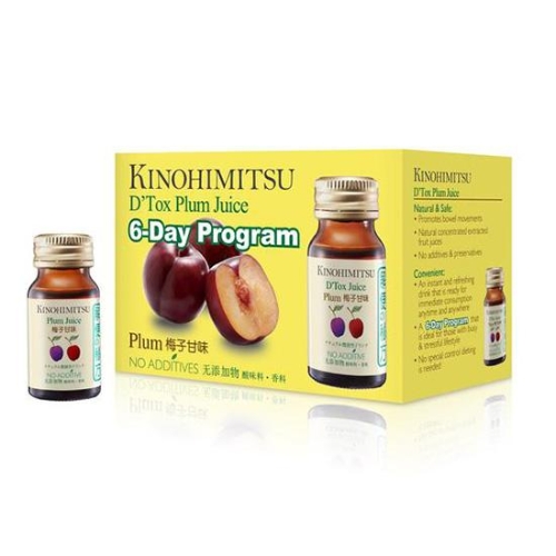 Kinohimitsu - Nước uống thanh lọc cơ thể  D’Tox Plum Juice (Hộp 6 chai 30ml)
