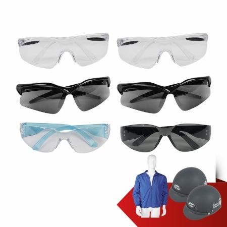 crazy sales - BARRIER - Bộ 6 kính mắt bảo hộ + 2 nón bảo hiểm + áo khoác