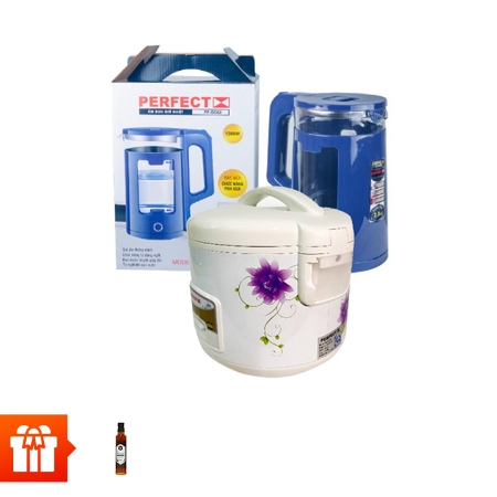 [ Thu sang] NỒI CƠM ĐIỆN PERFECT PF-C101+ẤM ĐUN SIÊU TỐC PERFECT PF-B52