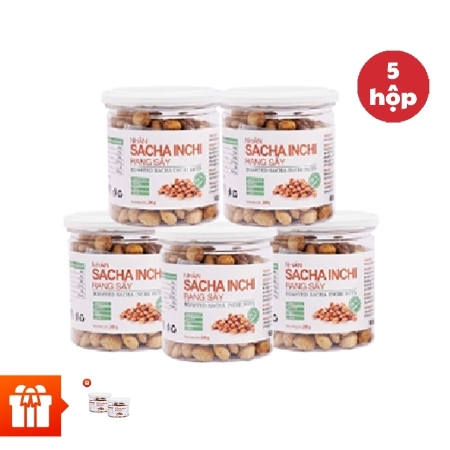 [Dropship] BazanNuts-Combo 5 hũ nhân hạt Sacha Inchi rang sấy (200gr) tặng 2 hũ nhân hạt rang muối (100gr)