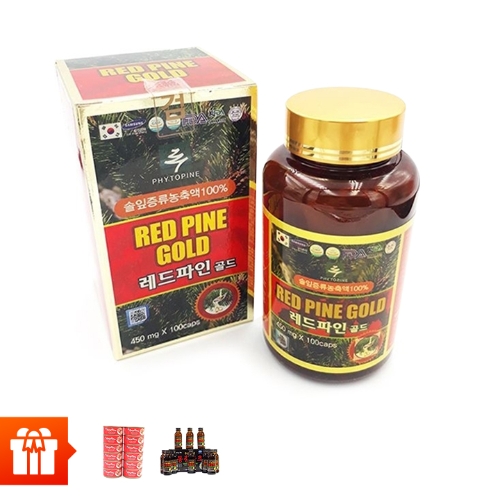 [HAU COVID]  RED PINE GOLD- Combo 2 hộp Tinh dầu thông đỏ ( 100 viên / hộp) + 10 chai nước uống đông trùng hạ thảo Hàn Quốc (100ml/chai) + 12 Hộp cá ngừ ngâm dầu (140g/hộp)