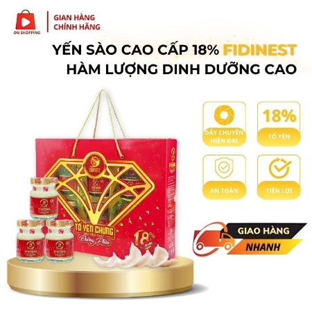 Hộp yến sào Fidinest chưng đường phèn 18% yến 