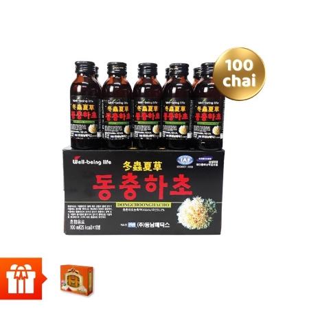 SN9[TP_Dongnam]_Combo 100 chai Đông Trùng Hạ Thảo Hàn Quốc (100ml/chai) + 1 Hộp Yến Sào Chưng Đông trùng hạ thảo 18% HPNest