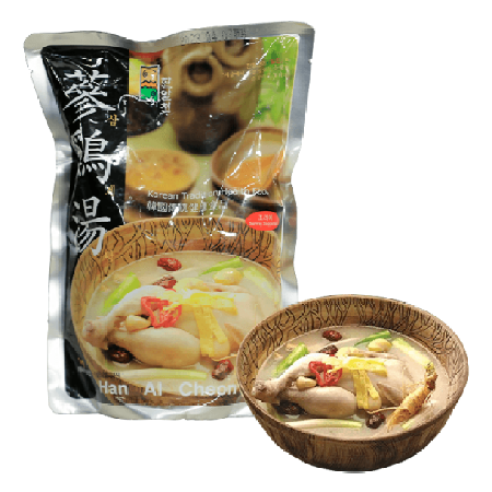 [New]Combo 3 kg Canh gà hầm sâm Hàn Quốc -KOREAN GINSENG CHICKEN STEW ( 1 gói/ kg)  + 1 hộp trà sâm 200gr