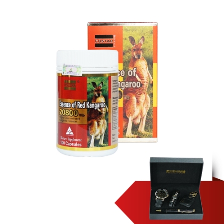 Viên uống tăng cường sinh lý Essence Of Red Kangaroo Costar (100 viên/ 1 hộp) + 1 bộ phụ kiện nam