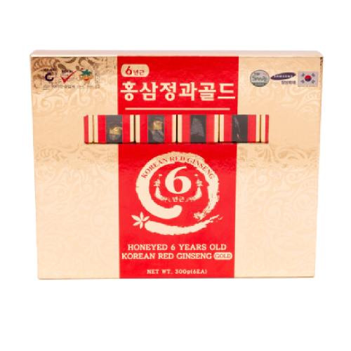 Thực phẩm bổ sung Hồng sâm Hàn Quốc 6 năm tuổi tẩm mật ong 300g (50g/ củ x 6 củ/ hộp)
