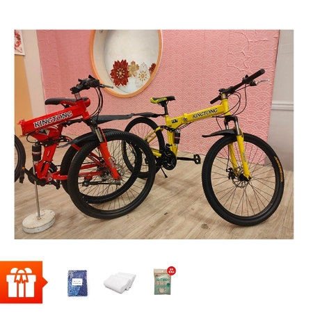 [HÈ]KingTong_Xe Đạp KingTong (có thể gấp gọn)+ 1 gối cao su non + 1 bộ drap 4 món (ngẫu nhiên)+ 50 cái khẩu trang vải không dệt 3D
