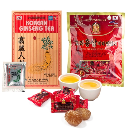 Combo Trà Sâm Buleebang (3g x 100 gói)+1 Kẹo Hồng Sâm Vitamin Dream (200g)