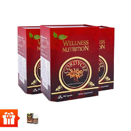 [Ndeal 60P]-Combo 3 hộp TPBVSK Viên đông trùng hạ thảo Wellness Nutrition (90 viên/ hộp)+1 hộp viên đông trùng Well(30 viên) 