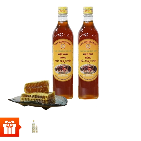XUÂN NGUYÊN - Combo 2 chai Mật ong rừng Sữa ong chúa + dầu dừa 500mL + dầu dừa dạng vòi 145mL