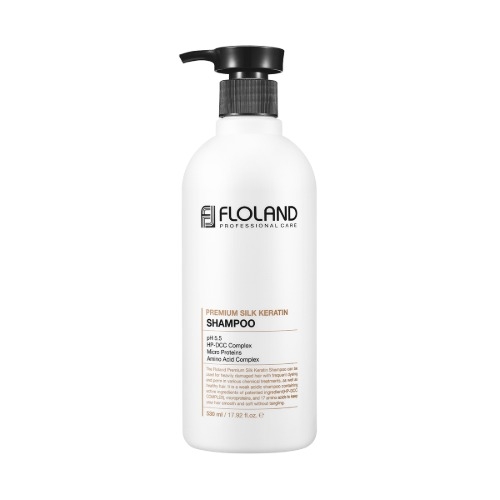 Floland - Dầu gội chăm sóc tóc hư tổn Premium Silk Keratin Shampoo 530ml