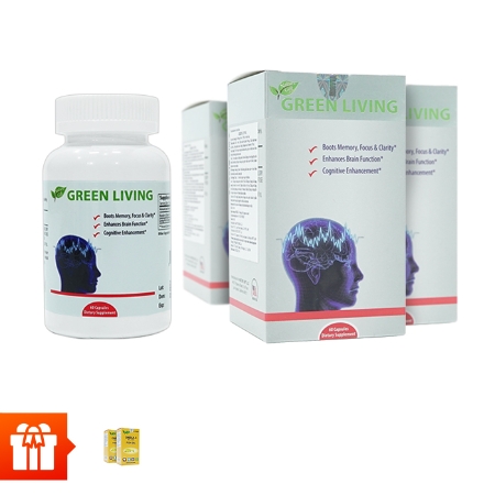 Combo 4 hộp TPBVSK Green Living (60 viên/hộp) ( viên bổ não) + 2 hôp Omega 3 Fish Oil ( 30 viên/ hộp)