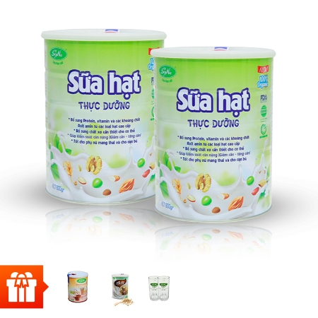 [OB-CTC] SOYNA -  Bộ 2 lon sữa hạt Thực dưỡng 800gr + 1 lon sữa mầm gạo lức 400gr + 1 hộp sữa Chay 300g+ 2 ly sữa pha