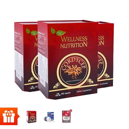 [60P Vàng RS]-Combo 3 hộp TPBVSK Viên đông trùng hạ thảo Wellness Nutrition (90 viên/ hộp)+1 hộp đông trùng Well(90 viên) + 1 hộp sụn 100 viên+ 5 gói nước hồng sâm