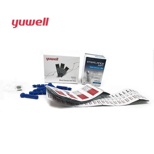 YUWELL - Combo 2 Hộp 50 Que thử đường huyết Y330 cho máy đo đường huyết Yuwell 710 | TẶNG: 100 kim lấy máu/2 Hộp
