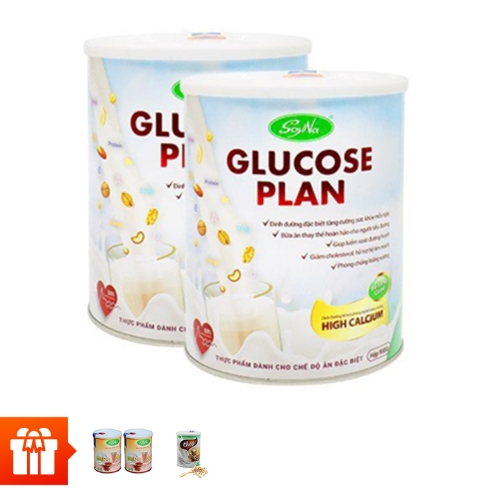[Vulan]SoyNa: Bộ 2 Lon Sữa Glucose Plan High Calcium 900gr + 2 Hộp Sữa Mầm Gạo Lức 400gr và 1 Hộp Sữa Chay 300gr