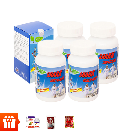 [Hè 60p] Combo 4 hộp TPBVSK Shark Cartilage ( 100 viên/ hộp) (sụn cá mập)+ 1 hộp Healthy Life Veincare 30v +  1 Trà Hoa Atiso Đỏ Hibiscus + 1 kẹo hồng sâm