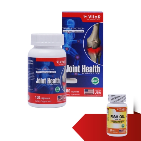 Vitar Joint Health - Combo 2 hộp viên bổ khớp (100 viên/ hộp) + viên dầu cá Vitar fish oil (30 viên)
