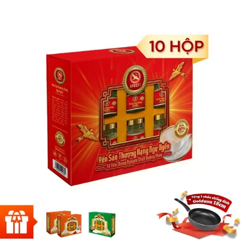 [30.4]HPNEST_Combo 10 Hộp Yến Sào Thượng Hạng Ngự Uyển 20%+ 2 Hộp Yến Sào Chưng Saffron 18% + 1 Hộp Yến Sào Chưng Đông trùng hạ thảo 18%