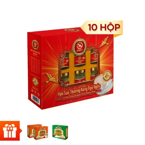[30.4]HPNEST_Combo 10 Hộp Yến Sào Thượng Hạng Ngự Uyển 20%+ 2 Hộp Yến Sào Chưng Saffron 18% + 1 Hộp Yến Sào Chưng Đông trùng hạ thảo 18%
