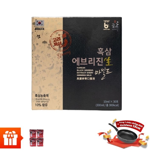 [30.4]Geumsan_1 Hộp Nước Chiết Xuất Hắc Sâm Hàn Quốc (30 Gói/1 Hộp, 10ml/1 Gói) + 4 gói kẹo hồng sâm hàn quốc 300g