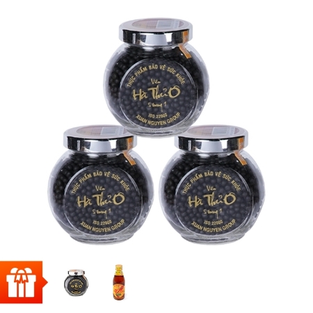 [RS] Xuân Nguyên- Combo 3 hộp viên hà thủ ô 5in1 (250g/ hộp) tặng 1 hộp cùng loại + 1 chai mật ong hoa nhãn (200ml/chai)