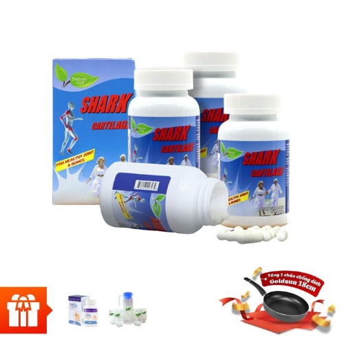 [Đại Lễ] NATURE GIFT - Combo 4 hộp TPBVSK sụn cá mập Shark Cartilage (100 viên/ hộp) + 1 hộp Healthy Life Celery - hỗ trợ đau nhức do gout (60 viên/hộp) 