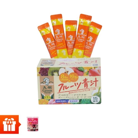 YUMMY JAPAN_Combo 3 Hộp Thực Phẩm Bổ Sung Bột Rau Và Trái Cây Green Farm + 1 túi bột collagen HA