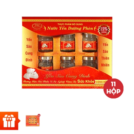 [60p vang]sale YẾN SÀO CUNG ĐÌNH-Bộ 11 hộp nước yến đường phèn(15%) + 2 hộp nước yến đường phèn(18%) 