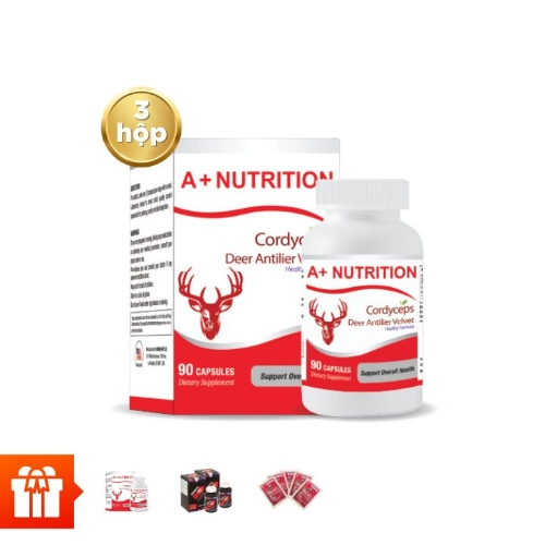 [ZP][REC25] NATURE GIFT - Combo 3 hộp TPBVSK A+ Cordyceps viên đông trùng hạ thảo nhung hươu (90v/ hộp) + 1 hộp cùng loại + 2 hộp Tongkat nâu (30 viên/hộp) + 1 hộp 5 gói hồng sâm nước