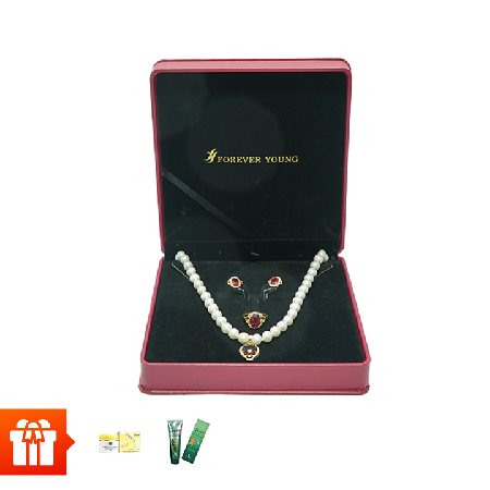 [ZP] Forever Young_Bộ trang sức ngọc trai trắng (Vòng cổ, vòng tay, nhẫn, đôi bông tai) + 2 hộp kem dưỡng da nhau thai cừu Costar Sheep Placenta cream (100g/hộp)+ 2 tuýp kem lạnh xoa bóp Catus Glucosamine Cream 150ml