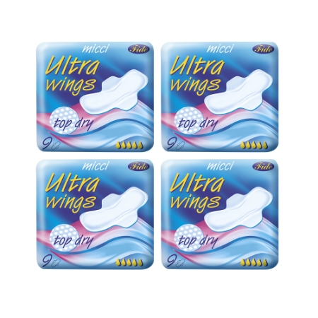 [EC]-Combo 4 túi BVS siêu khô thoáng có cánh Micci Ultra Wings Top Dry (9 miếng/túi)