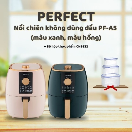 [SDeal]Nồi chiên không dùng dầu Perfect PF-A5(màu xanh, màu hồng) 