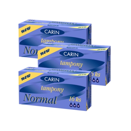 [EC]-Combo 3 hộp BVS Carin đặt trong loại thường Carin Lady Tampons Normal (16 nút bông/hộp)