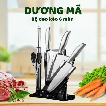 [XẢ KHO - T8%] DƯƠNG MÃ - Bộ dao kéo 6 món 