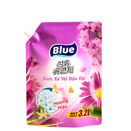 BLUE - Combo 2 túi nước xả vải Blue Hương Thảo 3.2L + 1 túi nước xả vải Blue for Baby 3.2L + 1 túi Nước giặt Blue 2Kg hương Thảo Mộc/hương Nước Hoa