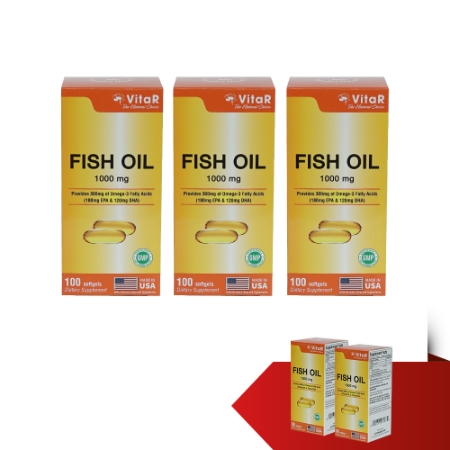 VitaR Fish Oil 1000mg – 3 hộp Viên dầu cá  (100 viên/hộp) + 2 hộp Viên dầu cá  (30 viên/hộp)