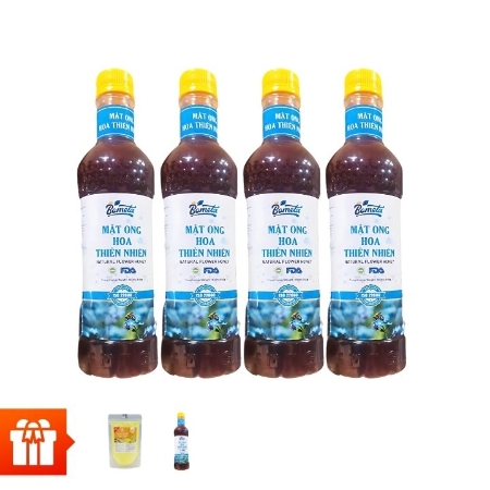 BOMETA - 4 chai Mật Ong Hoa Thiên Nhiên (840g/1 chai) + 2 gói Tinh Nghệ Cucumin (100g) + 1 chai Mật Ong Hoa Thiên Nhiên (840g/1 chai)