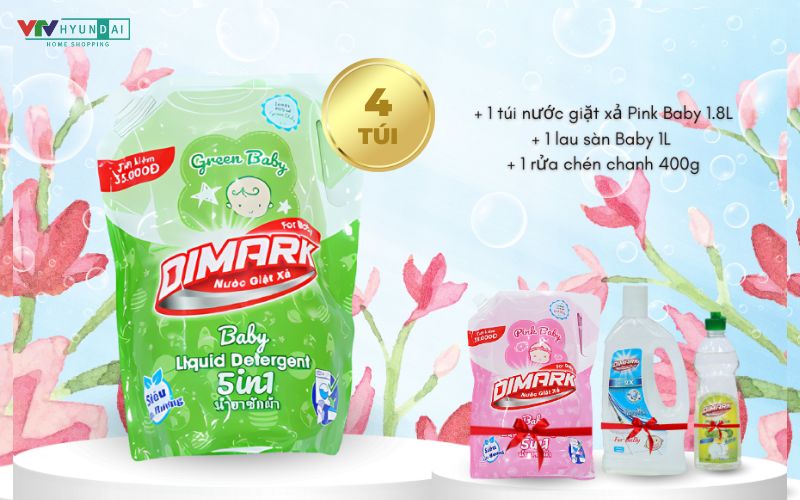 Nước giặt xả quần áo trẻ em Green Baby từ DIMARK. Giải pháp sạch tinh tươm cho bé yêu