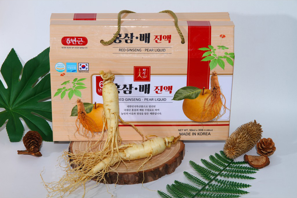 Korea Ginseng  Natural- Nước hồng sâm lê Red Ginseng Pear Liquid 30 gói x 50ml