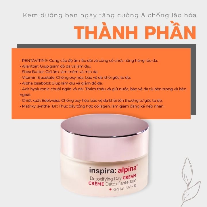 INSPIRA COSMETICS - Kem dưỡng ban ngày tăng cường & chống lão hóa (Detoxifying Day Cream Regular) 2