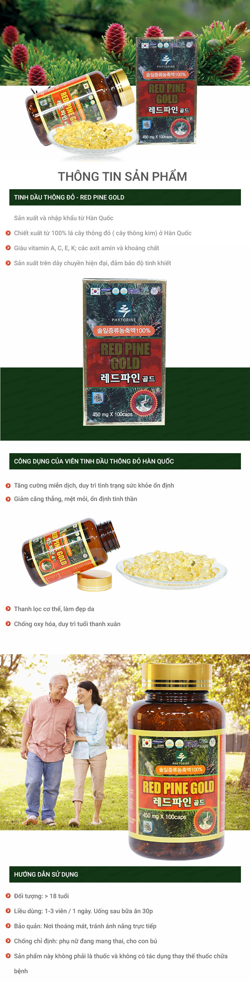 Tinh dầu thông đỏ+1 lọ chiết xuất hồng sâm Hàn Quốc & đông trùng hạ thảo+ 1 hũ trà mật ong chanh