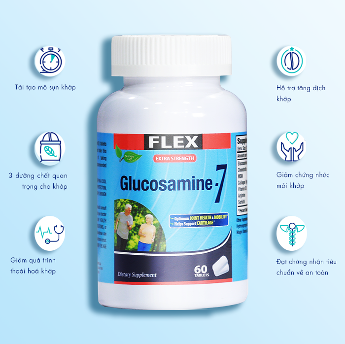 Hộp Flex Glucosamine 7- hỗ trợ xương khớp (60viên/ hộp)