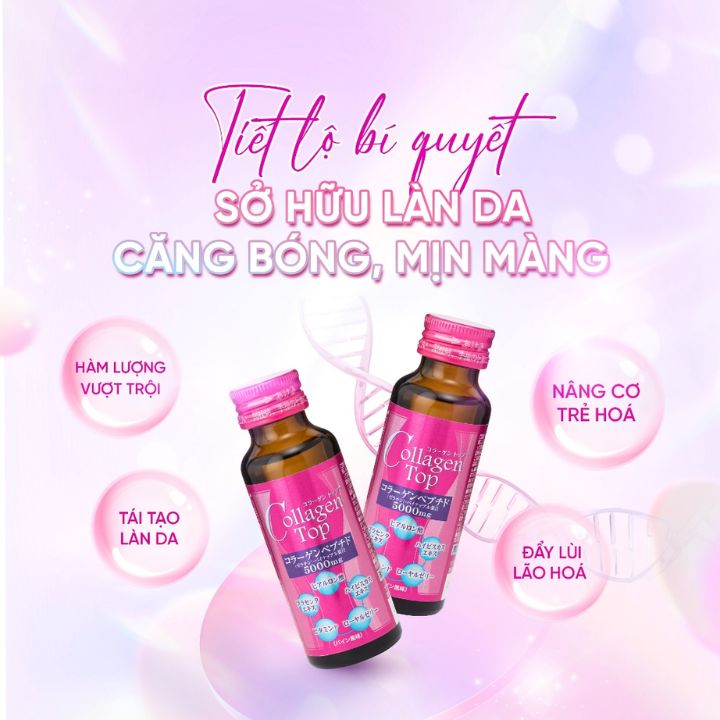 COMBO 2 HỘP NƯỚC UỐNG COLLAGEN TOP (50ML/CHAI x 10 CHAI/HỘP)  1