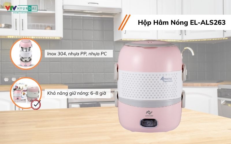								 LIFE360 - Hộp Hâm Nóng EL-ALS263 (Màu Hồng)
								