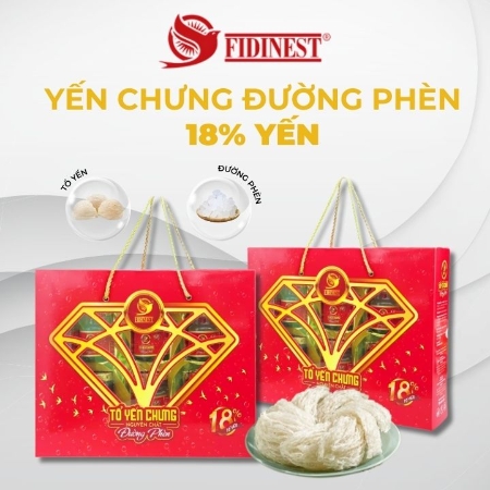 								Hộp yến sào Fidinest chưng đường phèn 18% yến 
								