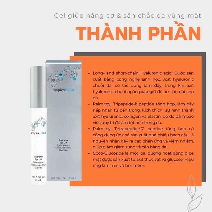 INSPIRA COSMETICS - Gel giúp nâng cơ & săn chắc da vùng mắt (Supreme Eye Lift) 2