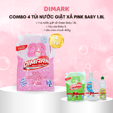 								DIMARK - Combo 4 Túi Nước Giặt Xả Pink Baby (1.8L/Túi)
								