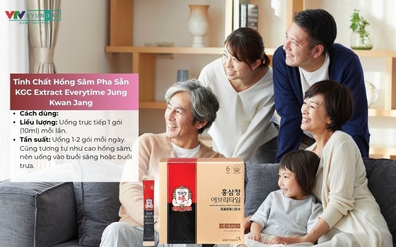 								1 Hộp TPBVSK Tinh Chất Hồng Sâm Pha Sẵn KGC Extract Everytime Original Jung Kwan Jang (30 Gói/Hộp)
								